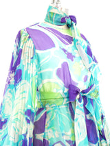 Oscar de la Renta Floral Printed Organza Gown Dress arcadeshops.com