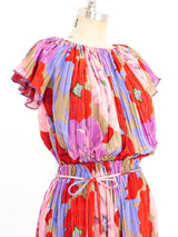 Floral Printed Pleated Skirt Ensemble Suit arcadeshops.com