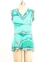 Bessi Fan Printed Silk Jersey Ensemble Suit arcadeshops.com