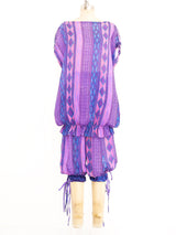 Judith Ann Printed Purple Silk Chiffon Ensemble Suit arcadeshops.com