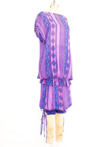 Judith Ann Printed Purple Silk Chiffon Ensemble Suit arcadeshops.com