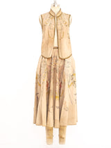 1970's Roberto Cavalli Handpainted Suede Ensemble Suit arcadeshops.com