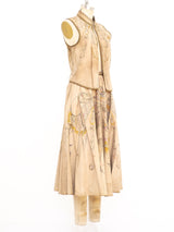 1970's Roberto Cavalli Handpainted Suede Ensemble Suit arcadeshops.com