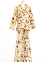 1970's Novelty Printed Denim Suit Suit arcadeshops.com