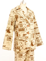 1970's Novelty Printed Denim Suit Suit arcadeshops.com
