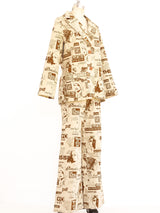 1970's Novelty Printed Denim Suit Suit arcadeshops.com