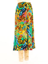 Diane Freis Painterly Printed Silk Skirt Bottom arcadeshops.com