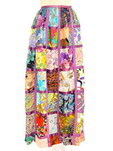 Mixed Print Patchwork Maxi Skirt Bottom arcadeshops.com