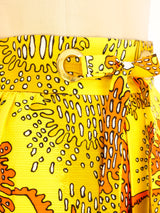 Graphic Printed Ribbed Maxi Skirt Bottom arcadeshops.com