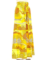 Graphic Printed Ribbed Maxi Skirt Bottom arcadeshops.com