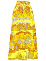 Graphic Printed Ribbed Maxi Skirt Bottom arcadeshops.com
