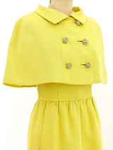Norman Norell Chartreuse Capelet Ensemble Suit arcadeshops.com