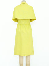 Norman Norell Chartreuse Capelet Ensemble Suit arcadeshops.com