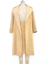 Halston Camel Ultrasuede Ensemble Suit arcadeshops.com