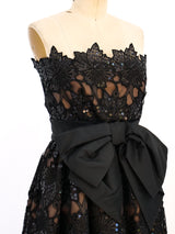 Sequin Embellished Floral Lace Gown Dress arcadeshops.com