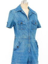 Landlubber Zip Front Denim Romper Suit arcadeshops.com