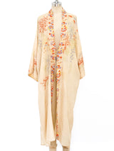 1920's Floral Pongee Silk Robe Jacket arcadeshops.com