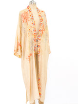 1920's Floral Pongee Silk Robe Jacket arcadeshops.com