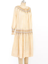 Smocked Silk Peasant Dress Dress arcadeshops.com