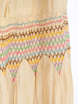 Smocked Silk Peasant Dress Dress arcadeshops.com