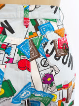 Moschino "Moschinopoli" Board Game Printed Jeans Bottom arcadeshops.com