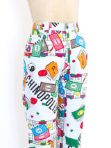 Moschino "Moschinopoli" Board Game Printed Jeans Bottom arcadeshops.com