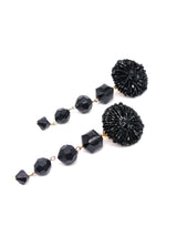 Black Beaded Drop Earrings Accessory arcadeshops.com