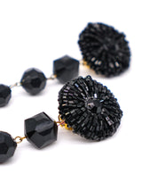 Black Beaded Drop Earrings Accessory arcadeshops.com