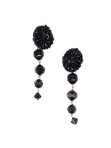 Black Beaded Drop Earrings Accessory arcadeshops.com