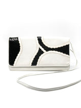 Carlos Falchi Black and White Patchwork Clutch Accessory arcadeshops.com
