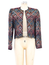 Metallic Ikat Brocade Cropped Jacket Jacket arcadeshops.com