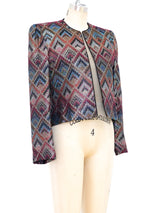 Metallic Ikat Brocade Cropped Jacket Jacket arcadeshops.com