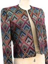 Metallic Ikat Brocade Cropped Jacket Jacket arcadeshops.com