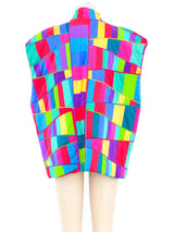 Rainbow Quilted Patchwork Sleeveless Jacket Jacket arcadeshops.com