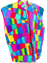 Rainbow Quilted Patchwork Sleeveless Jacket Jacket arcadeshops.com