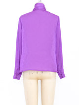 Hanae Mori Butterfly Jacquard Silk Blouse Top arcadeshops.com