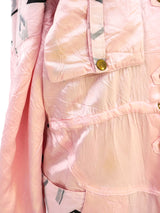 Pink Satin Laced Sleeve Jumpsuit Suit arcadeshops.com