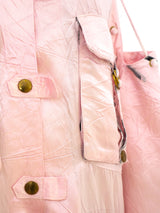 Pink Satin Laced Sleeve Jumpsuit Suit arcadeshops.com