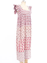 Block Printed Pieced Midi Dress Dress arcadeshops.com