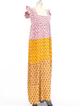 Block Printed Pieced Maxi Dress Dress arcadeshops.com