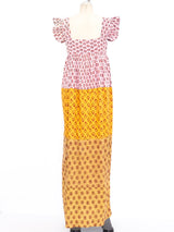 Block Printed Pieced Maxi Dress Dress arcadeshops.com