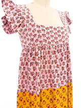 Block Printed Pieced Maxi Dress Dress arcadeshops.com