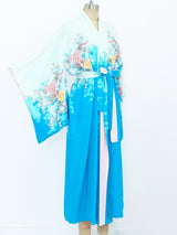 Aqua Floral Printed Kimono Jacket arcadeshops.com