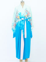 Aqua Floral Printed Kimono Jacket arcadeshops.com