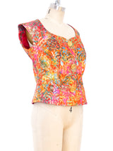 Yves Saint Laurent Multicolor Brocade Sleeveless Jacket Jacket arcadeshops.com