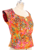 Yves Saint Laurent Multicolor Brocade Sleeveless Jacket Jacket arcadeshops.com