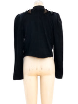 Roberto Cavalli 1970's Feather Applique Suede Jacket Jacket arcadeshops.com