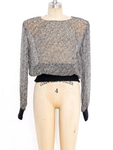 Valentino Houndstooth Chiffon Top Top arcadeshops.com