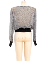 Valentino Houndstooth Chiffon Top Top arcadeshops.com