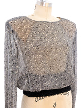 Valentino Houndstooth Chiffon Top Top arcadeshops.com